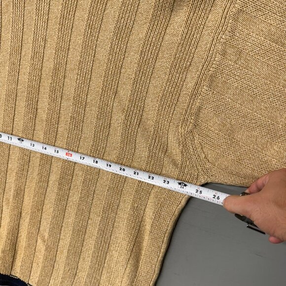 RARE Tommy Hilfiger Vintage Beige 100% Cotton Chunky Sweater Size Large - Picture 5 of 5